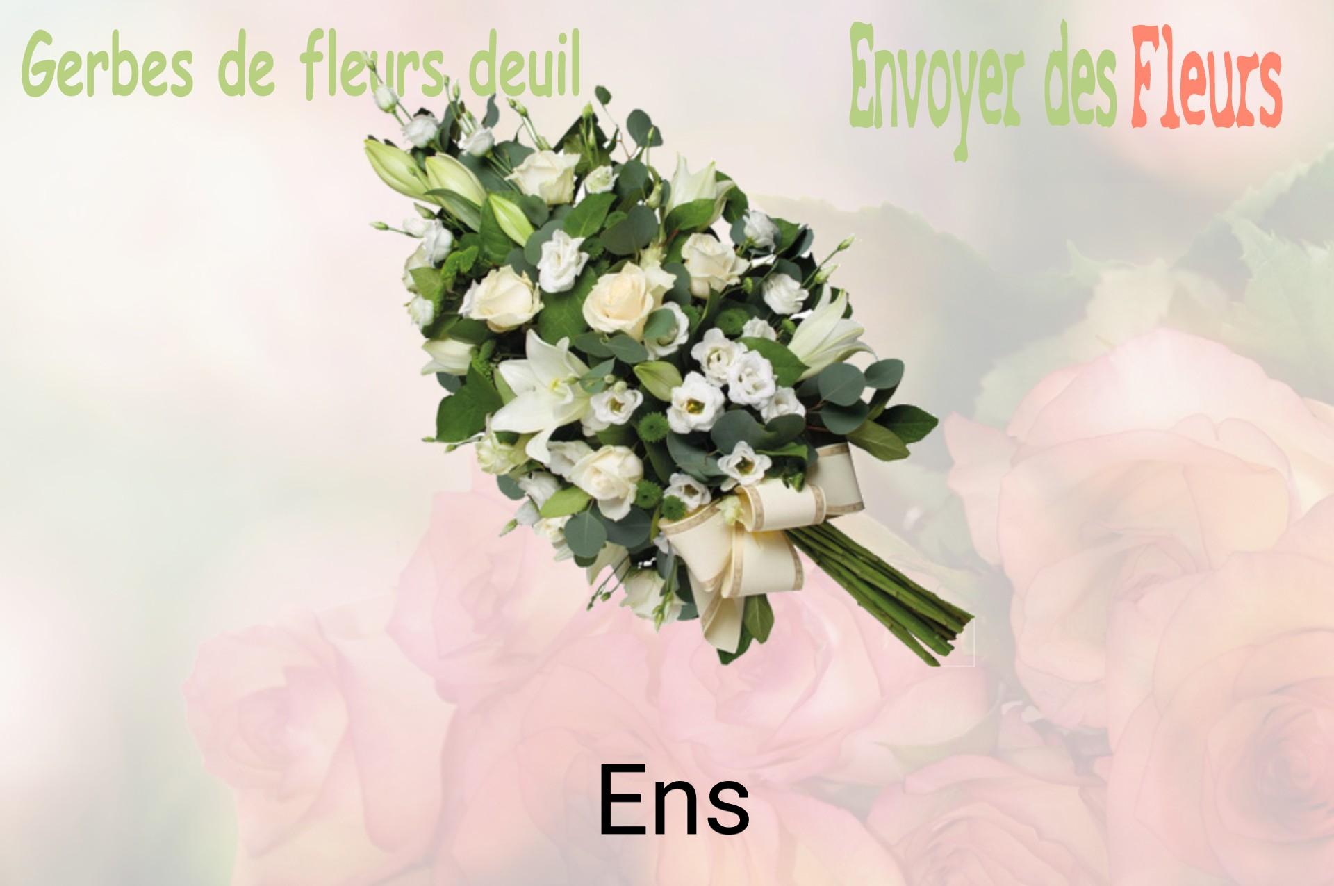Gerbe de fleurs de deuil livrée à Ens
